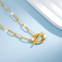 925 纯银不对称椭圆形吊坠项链，适合女士佩戴，适合休闲、派对、节日，适合送给朋友、家人、爱人的礼物