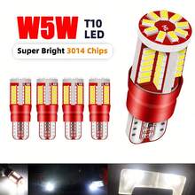 4pcs T10 168 192 W5W LED Bulbs Canbus 12V Error-Free 57smd For Car Dome Lights Reading Light Door Light High-Brightness Neon Lights Car Accessories