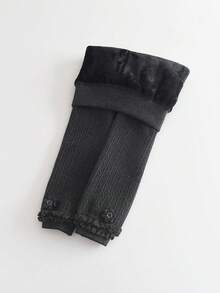 1 件婴儿女孩厚实保暖柔软打底裤，舒适紧身裤，适合新生儿和幼儿