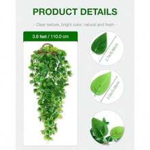 1/2pcs Artificial Plants, Hanging Planter, Wall Hanging Rack Decor, Suitable For Indoor, Outdoor, Living Room Shelf Decor, Home Decor, Room Decor, Garden Decoration, Wall Decoration