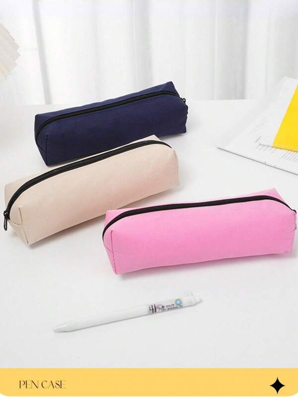 1 Pc Oxford Pencil Case And Cosmetics Storage Bag - Multi-Purpose Zipper Bag, Suitable For Storing Student Stationery, Cosmetics, Travel Necessities And Small Items, Pencil Case>Back To School School Supplies , Schoolbags