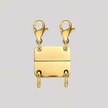 1pc Magnetic 3-Layer Gold & Silver Necklace Clasp, Used For Necklace Layering Separator And Extension