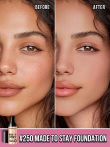 Misslyn Long-Lasting Waterproof Foundation, Evens Skin Tone, Waterproof, Smudge-Proof, Smooth Texture, High Coverage, Nourishing, Y2K Style Makeup, Suitable For Parties, Beaches, Travels, Vacations, Camping, Outdoor Activities, Rose Tones, Fashionable Girl New Year Makeup, Ideal For Role Play, Holiday Looks, Campus Charm, Spring Festival, Valentine's Day Gifts, Vegan, Cruelty-Free, Winter Essential, Birthday, Christmas Gifts, Party Must-Have, Best Color - #250 - View 3