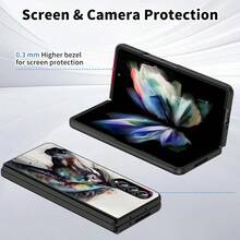 Floral, Animal And Galaxy Print Pattern Foldable Phone Case Compatible With Sam Galaxy Z Flip 3 4 5 6 7 Folding Case Design For Moto Razr 40 50 60 Ultra Cute Phone Case For Girl And Women - 水彩馬 - 查看 2