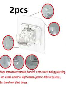 4 件/套 PC 材质透明窗帘杆挂钩，无需钻孔粘贴支架夹，可扩展窗帘杆挂钩 - 無色 - 查看 15