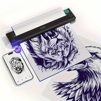  PeriPage P90 Thermal Tattoo Stencil Printer, Included 5 Sheets Transfer Papers, Wireless & No Ink Needed, Easy-To-Use For Beginners/Professionals, Compatible With OS/Android/PC