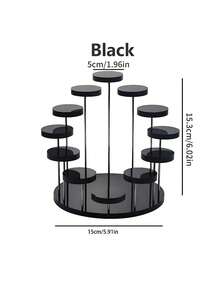 1pc 12-Tier Round Acrylic Multi-Functional Display Stand Versatile Riser For Cupcakes Jewelry Mini Figurines Decorations Perfect For Christmas Halloween Thanksgiving Valentines Day Elegant Black Clear Options Ideal For Wedding Accessories Space-Saving Stylish