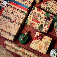 12pcs Vintage Yellow Christmas Gift Wrap Set With Reindeer & Tree Designs - Perfect For Holiday Presents, Birthdays & Party Favors Gift Wrapping Accessories(3/6/12pcs) - Multicolor - View 1