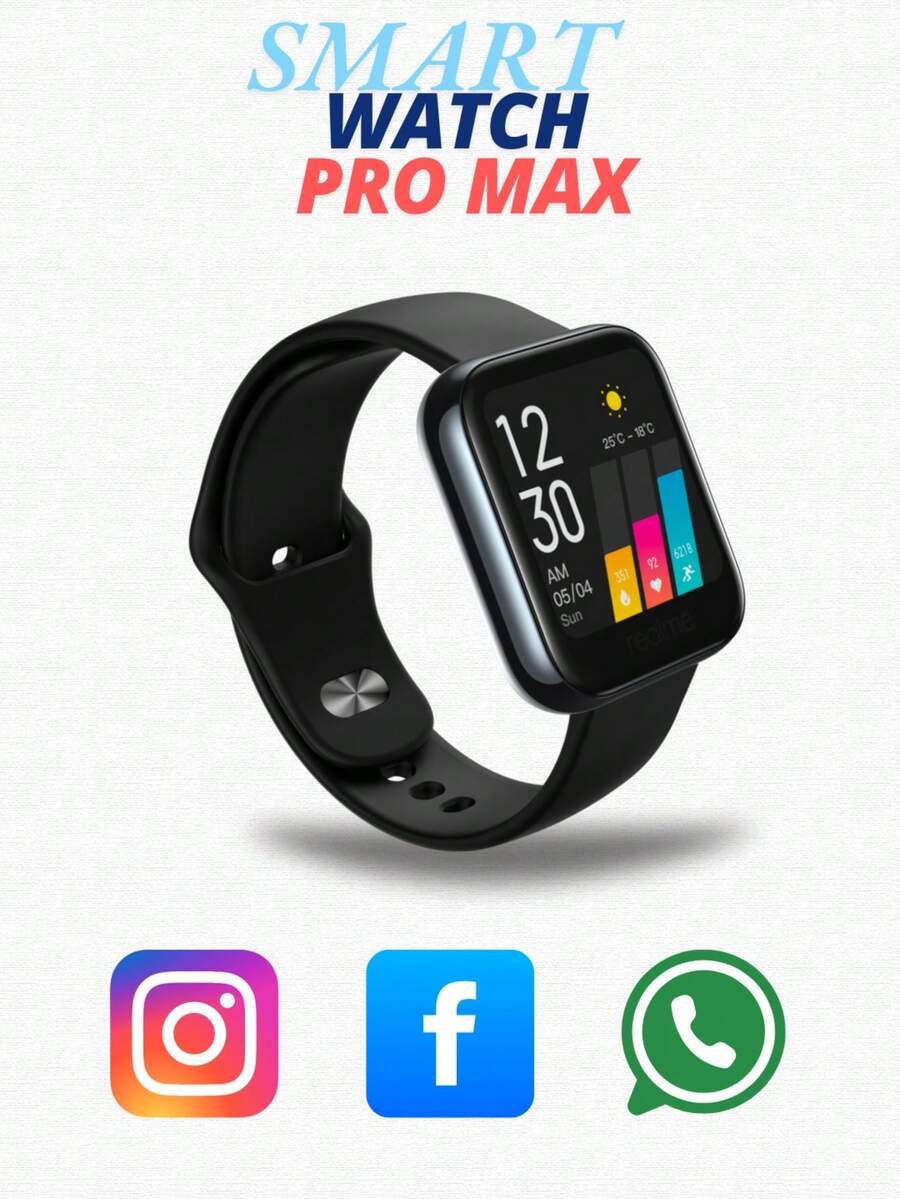 Smart Watch SmartWatch For IPhone And Android P7 Max + A Strap - Black - View 1