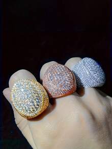 1 PC Luxury Cubic Zirconia Ring For Women For Wedding Engagement Party Jewelry Valentine's Day Gift - 1# - View 3