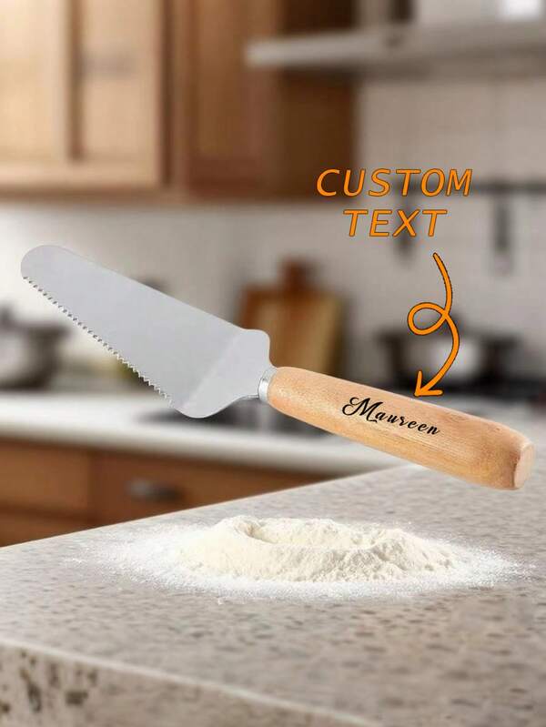 Two Pieces Set. Personalized Custom Pizza Cutter Pastry Knife With Double Wheels For Kitchen Cooking And Home Baking. Custom Engraving Of Your Name Available. Simple And Fun. A Unique Gift For Boyfriend/Girlfriend/Husband/Wife And Family. Perfect For Birthdays, Housewarmings, Anniversaries, Mother's Day, Valentine's Day, Wedding Gifts & Mementos, Wedding Gifts, Wedding Favors.