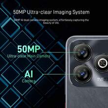 ZTE 中兴，智能手机，Blade A75 冰蓝色玄武岩黑色，已解锁，Android 13，（4GB RAM+10GB Fusion）+256GB ROM，5000mAh 电池，22.5W 充电，双 SIM 卡 4G，4G LTE，全球版本 - 玄武黑 - 查看 5