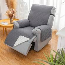 Waterproof Recliner Couch Cover - Elastic Straps & Storage Pockets Recliner Slipcover - Dark Grey - View 6