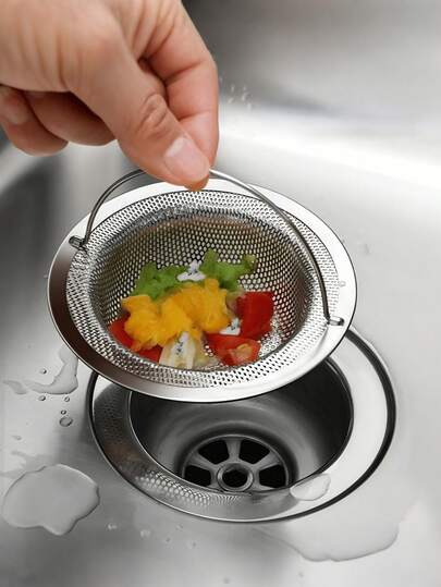 2/1 件水槽排水过滤器不锈钢水槽排水保护器家用下水道毛发过滤器食物残渣过滤器垃圾塞适用于厨房、餐厅、浴室、排水池、水槽、洗脸盆等场景，家庭日用品/厨房配件/浴室配件/家庭/卧室
