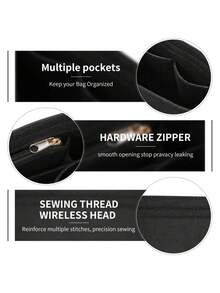 Organizador de bolso tipo tote Le Pliage, organizador de fieltro con bolsillos múltiples con cremallera, portavasos y botón - Azul Marino - Ver 5