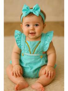 Baby Girls Jumpsuits - 藍色 - 查看 3