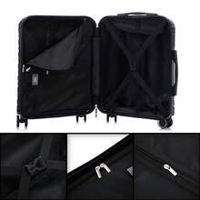 Set Of 4 ABS+Polycarbonate Suitcases | Toiletry Bag 35*29*16.50 | Cabin 55x40x20cm | Medium Expandable 66x45x27.50cm-30cm Extended - 20kg-23kg | Large Expandable Suitcase 75x49x31cm-33.50cm Extended - 25kg-30kg | Semi-Rigid Small Trolley Hand Luggage 4 360º Swivel Wheels Numeric Lock - Yellow/Navy/Mint/Black/Pink/Rose Gold/Turquoise/Green - 海軍藍 | 4 件套行李箱 - 查看 6