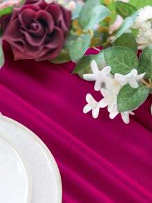 1/5 tấm vải voan mỏng màu đỏ hồng, vải rèm tự may, đa năng dùng trang trí bàn ăn tiệc cưới, sinh nhật, lễ cưới lãng mạn, khăn trải bàn, trang trí tiệc cưới ngoài trời, trang trí tiệc cô dâu. - Màu Hồng Tươi - Xem 11