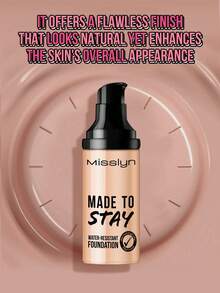 Misslyn Long-Lasting Waterproof Foundation, Evens Skin Tone, Waterproof, Smudge-Proof, Smooth Texture, High Coverage, Nourishing, Y2K Style Makeup, Suitable For Parties, Beaches, Travels, Vacations, Camping, Outdoor Activities, Rose Tones, Fashionable Girl New Year Makeup, Ideal For Role Play, Holiday Looks, Campus Charm, Spring Festival, Valentine's Day Gifts, Vegan, Cruelty-Free, Winter Essential, Birthday, Christmas Gifts, Party Must-Have, Best Color - #250 - View 5