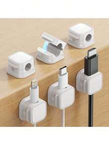 6 Pieces Magnetic Cable Clamp For Desktop Management, Smooth And Adjustable Cable Clamp, Wire Holder Storage Rack, Suitable For Home Office Desk, Mobile Phone, Car Wall, Desktop, Bedside Table Back To School - Multicolor - View 13