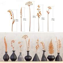 1 Set mit 10 Metallstäben, dekoriert mit Metallblumen, für Innen- und Gartendekoration, künstliche Blumenvasen-Dekorationen, Heimdekoration, Stäbe für Höfe, Außenrasen, Höfe, Gehwege und Gärten.