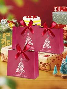10 pudełek na prezenty świąteczne, mini pudełka na prezenty świąteczne ze wstążką, świąteczne pudełka na prezenty świąteczne - różne świąteczne torebki na słodycze na świąteczne przyjęcia, torebki do pakowania prezentów, dekoracje świąteczne do domu, dekoracje świąteczne, dekoracje świąteczne, torebki na prezenty noworoczne, świąteczne torebki do pakowania, torebka świąteczna, torebka na imprezę, świąteczne torebki na prezenty, torebki świąteczne (bordowe)