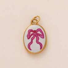 1 pezzo Ciondolo semplice e carino in acciaio inossidabile a forma di casa con fiore, arco e ciliegia, adatto per realizzare collane, bracciali, orecchini, portachiavi, catene per borse, fibbie per merletti, accessori gioiello da donna, accessori fai-da-te