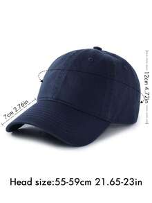 Unisex Vintage Washed Unstructured Baseball Cap Adjustable Dad Hat - Navy Blue - View 4