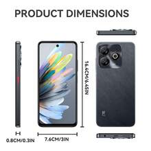 ZTE,Smartphone,Blade A75 Ice Blue Basalt Black,Unlocked,Android 13,(4GB RAM+10GB Fusion)+256GB ROM,5000mAh Battery,22.5W Charge,Dual SIM 4G,4G LTE,Global Version - Black - View 2