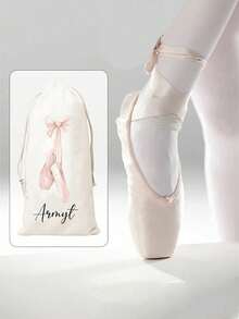 1 pezzo Borsa regalo personalizzabile per scarpe da ballo, custodia morbida per scarpe da ballo con laccio, pratica borsa con coulisse per scarpe da ballo latino, chiusura sicura, perfetta per gli appassionati di danza, eleganza per il nuovo anno