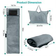 Portable Full Body Electric Massage Mat W/ Heat 10 Vibration Heating Pad Massage Mattress - 美規A型插(110-127V) - 查看 9