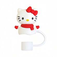 Sanrio Lindas tapas de silicona para pajitas, aptas para vasos a cuadros con pajitas, tapas para pajitas compatibles con tumblers de 30oz y 40oz, adorable protector de tapa de silicona, se ajusta a accesorios de vasos de 0.4 pulgadas/10mm