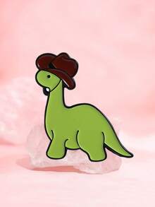 1 件装可爱恐龙珐琅胸针松针翻领别针徽章背包服装配饰卡通珠宝派对装饰礼物