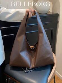 Casual Minimalist Large Capacity Lightweight Versatile Women Underarm Shoulder Bag - Cà phê - Xem 8