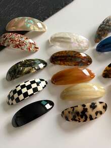 1pc French Elegant Gold Label Hair Clip, Classy Half-Up Hair Accessory, Suitable For Daily Wear And Holidays, Elegant Gift, Hair Clips Claw, Clips Hair, Hair Claws, Hair Slide, Hair Barrettes, Bobby Pin, Hair Accessories, Head Accessories, Hair Accessories For Women - Multicolor - View 2