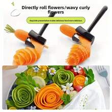 1pc Stainless Steel Spiral Vegetable Slicer & Fruit Peeler - 304 Grade Carrot Radish Potato Cutter With Directly Roll Design For Salads, Garnishes, Creative Food Presentation - Easy-Clean Kitchen Tool, Vegetable Peeler - Shredded Vegetables, Chopper, Slicer Multi-Functional Tool - 1 - Xem 2