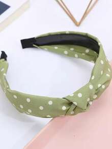 Diadema con estampado de lunares, un nuevo accesorio de cabello versátil para mujeres, un accesorio y diadema especial para lavarse la cara con una diadema de tela con parte superior de calavera