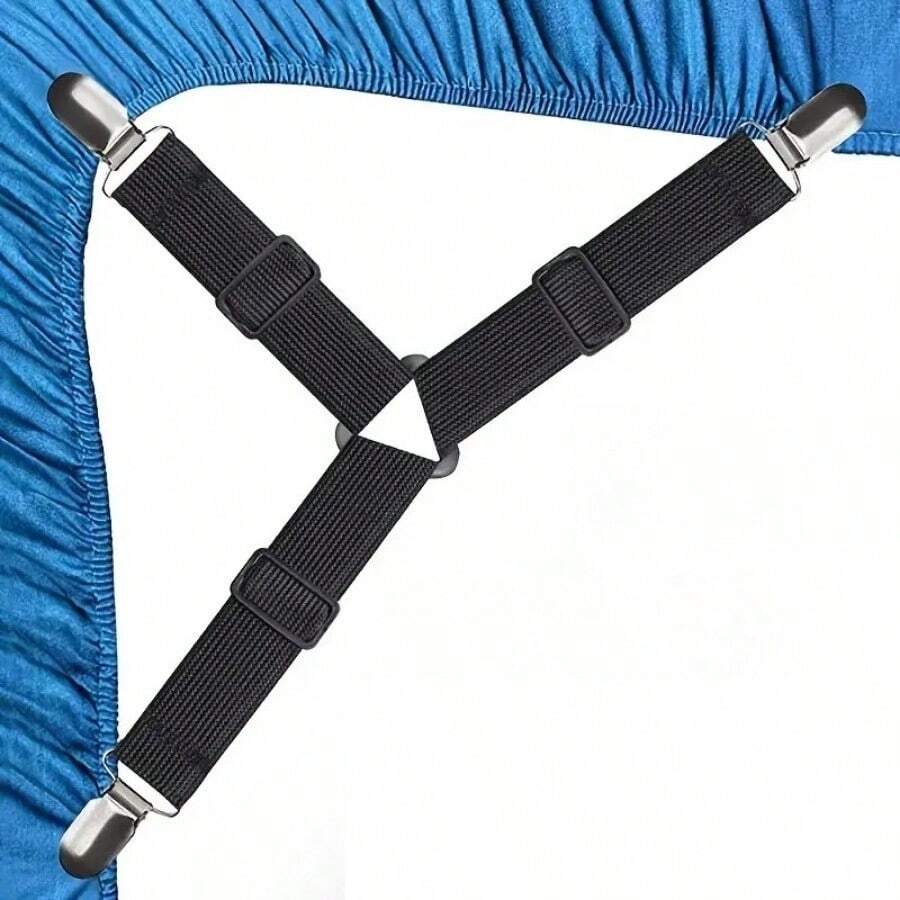 8/12 Piece Black Anti Slip Triangular Fixator, Elastic Bed Sheet Fixator, Suitable For Mattress Protective Covers, Sofa Cushions, Bed Covers - Multifunctional For Beds, Sofas, Chairs, And Easy To Use, Bedding Clip - 黑色 - 查看 1