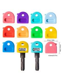 9 pièces Ensemble de reconnaissance de clés/Ensemble de clés en silicone/Ensemble de clés/Ensemble de clés en 9 couleurs. Ensemble de capuchons de clés en silicone élastique, Ensemble de clés flexibles, Étiquette d'identification de clé, Facile à identifier. Crochets à clés, Nécessités ménagères et quotidiennes, Nécessités ménagères et quotidiennes. Pratique et pratique. (Couleur aléatoire)