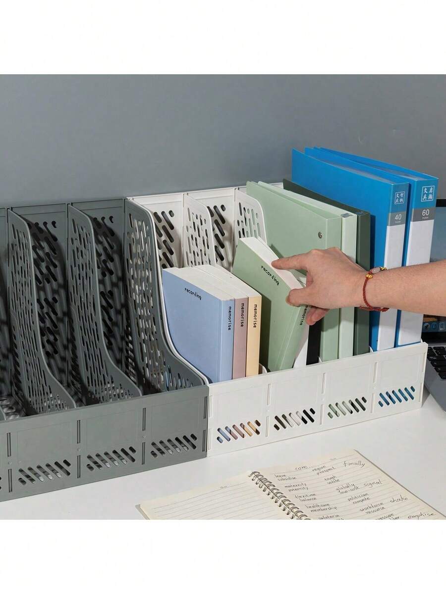 4層多層桌面收納架 多色文件架 32*25cm 文件/紙張收納盒 學生書桌置物架 返校季 學用品 - 彩色 - 查看 1