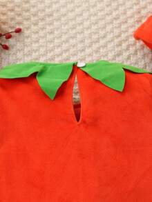 3pcs/Set Kids Pumpkin Print Romper, Hat Autumn & Winter Outfits For Boys And Girls