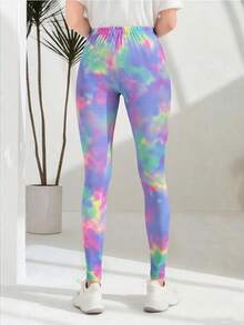 Seamless Tie-Dye High Waist Peach Lift Yoga Pants, Outdoor Sports Fitness Running Leggings, Slimming & Lifting