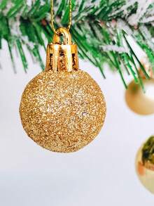 24 piezas de adornos de bolas de Navidad doradas, decoraciones de árbol de Navidad, adornos colgantes para fiestas navideñas para coronas, guirnaldas y árboles interiores/exteriores, bolas de árbol de Navidad doradas, adornos con diseño preensartado, decoración navideña festiva para fiestas navideñas, coronas, guirnaldas, decoración navideña para el hogar, regalos de Navidad, decoración navideña