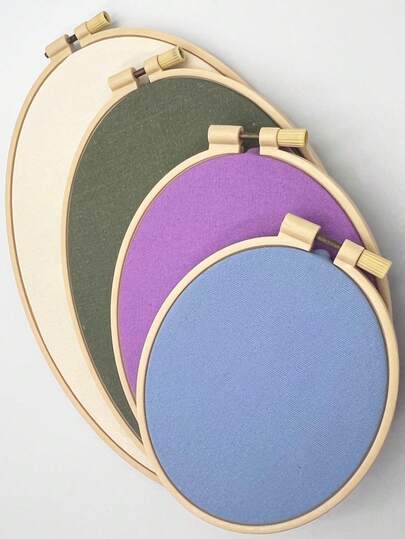 椭圆形装饰双环，仿竹塑料绣绷，椭圆形十字绣框，绣布打孔绣花DIY绣绷