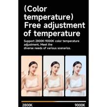 40W便携式LED摄影灯，显色指数98+，色温2800K~9000K，8000流明，口袋大小，自拍补光灯，温控，内置可充电电池，PD快充