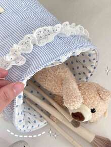 1 chiếc giỏ đựng đồ để bàn thanh lịch, giỏ đựng đồ tròn không nắp, giỏ đựng mỹ phẩm trang trí viền ren, giỏ hình trái tim, giỏ đựng đồ trang điểm kiểu dáng tươi mới, hộp đựng đồ nhỏ để bàn. - Nhiều màu - Xem 3