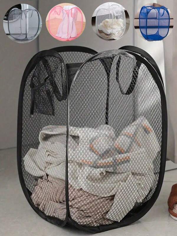 1/2/3/5 piezas Cesto plegable con bolsillo lateral, cesta de lavandería de gran capacidad