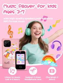 Kids Smart Phone Toys, 2.8" Touchscreen Toddler Learning Toy Phone With Dual Camera, Game, Music Player, Christmas Birthday Gifts Unicorn Play Phone For Girls Boys 6-10, Travel Toy Preschool Learning Toy For Kids,Best Christmas Gifts For Kids