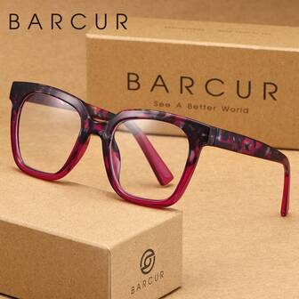 BARCUR 1 st. leopardmönstrade PC (polykarbonat) läsglasögon för kvinnor, nytt lätt PC-material, superklara linser, perfekta för att läsa böcker och datorer, perfekt present