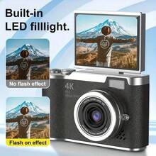 Upgraded 4K HD Vlog Camera With 16x Digital Zoom And Image Stabilization, 1080P Full HD Video Recording, 96MP 1.4x Optical Zoom And 2.4" IPS Screen, Portable CCD Camera With Autofocus For  Vlogging, Travel, Vlogging, And Blogging (Pink, White), Professional Photography And Video Recording Vlog Starter Kit - Perfect Gift For Thanksgiving And Christmas, Best Choice - 粉色 - 查看 5